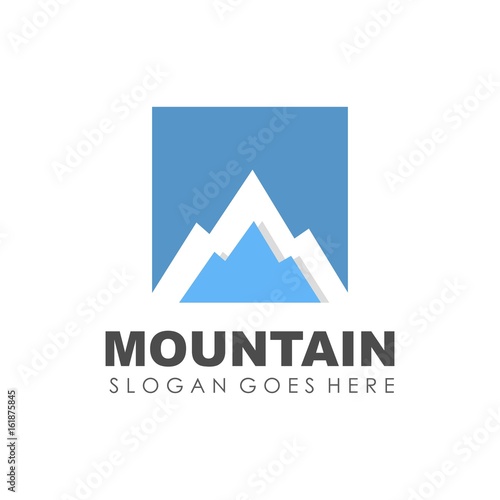 Mountain and outdoor logo design vector