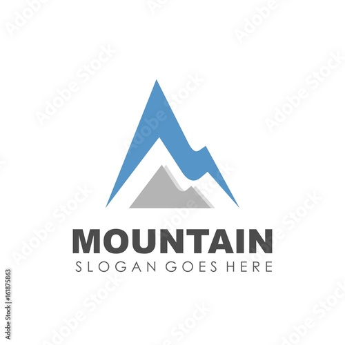 Mountain and outdoor logo design vector