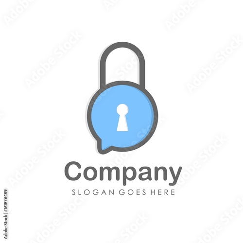 Creative key hole security logo design vector