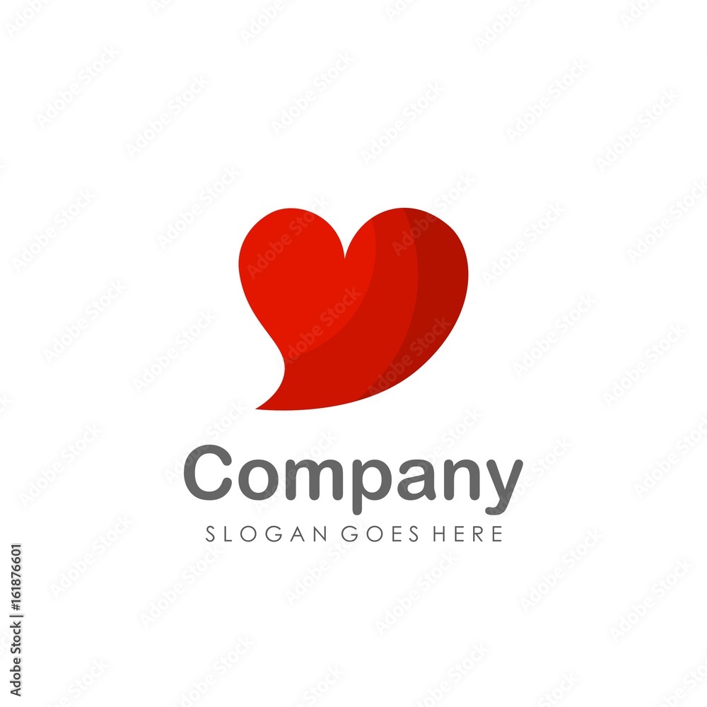 Love heart logo design vector Love heart logo design vector