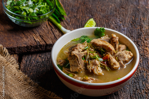 Tom Zap pork bone hot and spicy soup Thai food