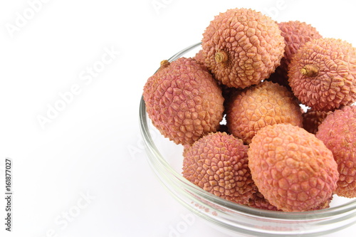 lychee fruits in a small glass bowl