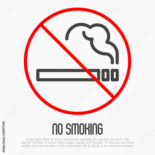 No smoking thin line sign. Vector illustration.