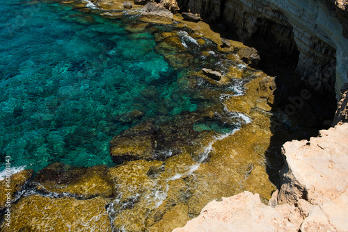Sea caves near Ayia Napa, Mediterranean sea coast, Cyprus © salajean