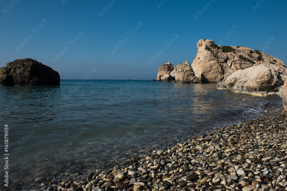 Aphrodite's Rock beach. Petra tou Romiou, Cyprus Aphrodite's Rock beach. Petra tou Romiou, Cyprus