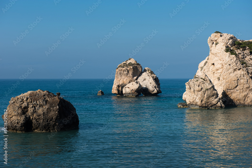 Aphrodite's Rock beach. Petra tou Romiou, Cyprus Aphrodite's Rock beach. Petra tou Romiou, Cyprus