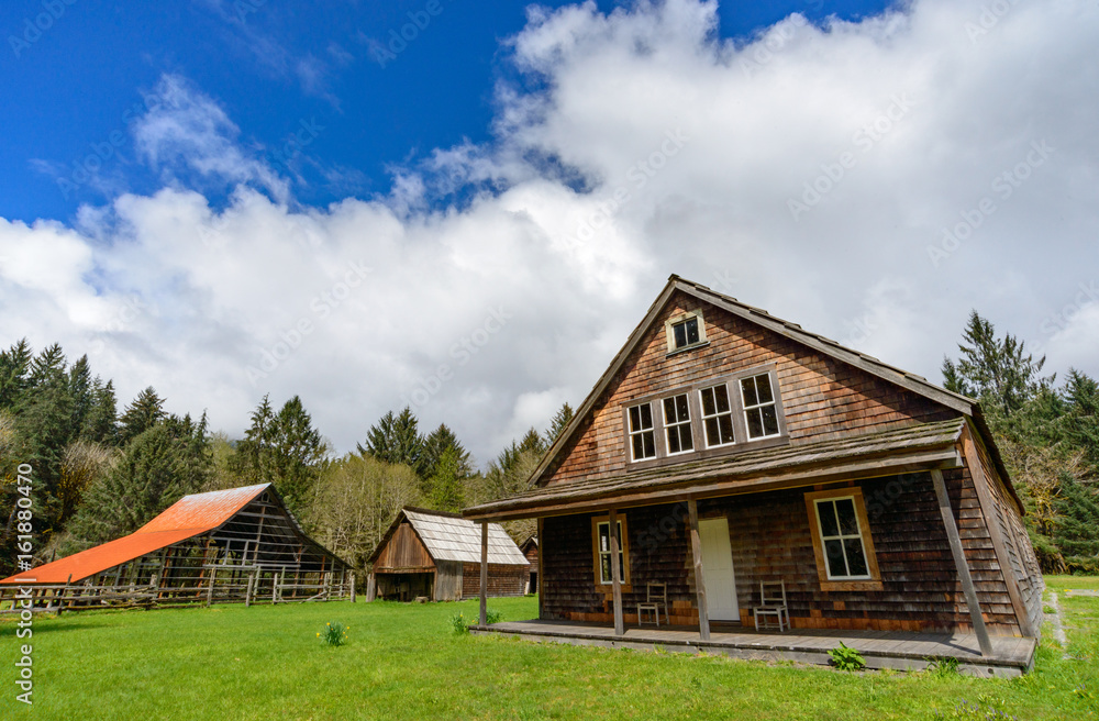 Fototapeta premium Kestner Homestead at Quinault Rainforest in Olympic National Park