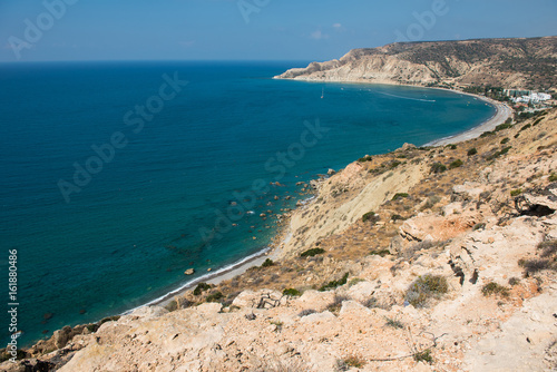 Sea and coastline view from a rocky height © salajean