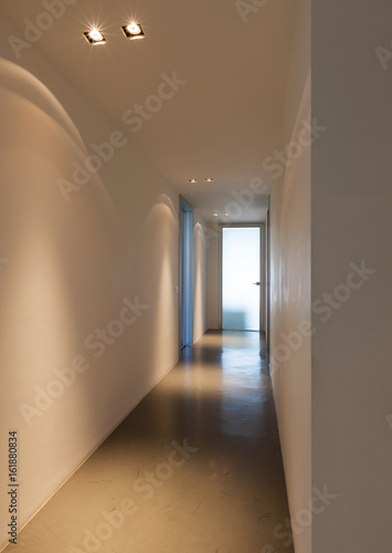 Trick of light in white corridor