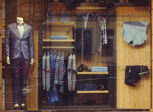 Canvas Print Shop window with men's clothing