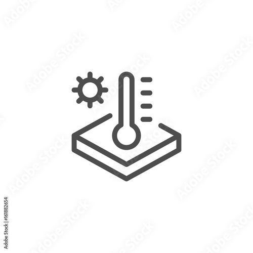 Insulation temperature line icon