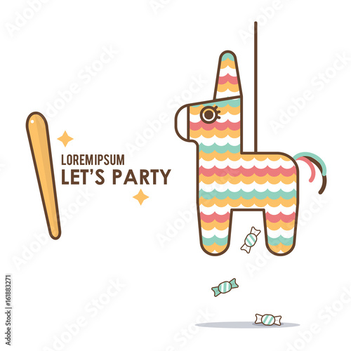 Pinata Party vector flat design