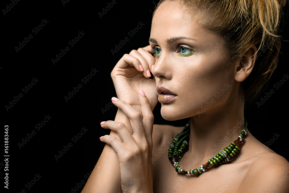 Obraz premium attractive young model with beautiful make-up