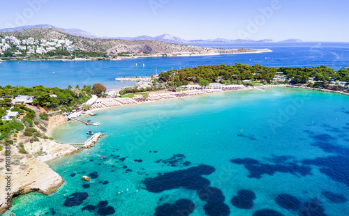Der berühmte Celebrity Astir Beach in Vouliagmeni, Athen, Griechenland