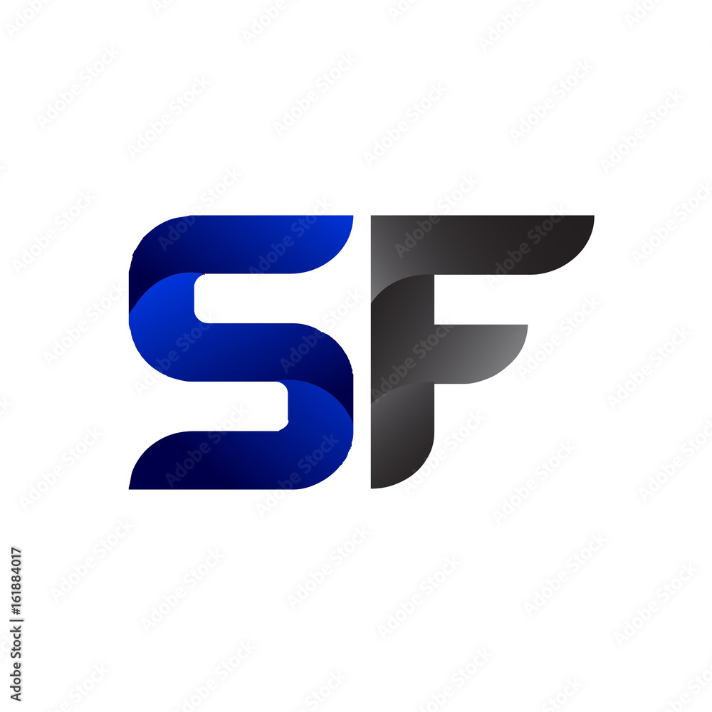 Modern Simple Initial Logo Vector Blue Grey sf Modern Simple Initial Logo Vector Blue Grey sf