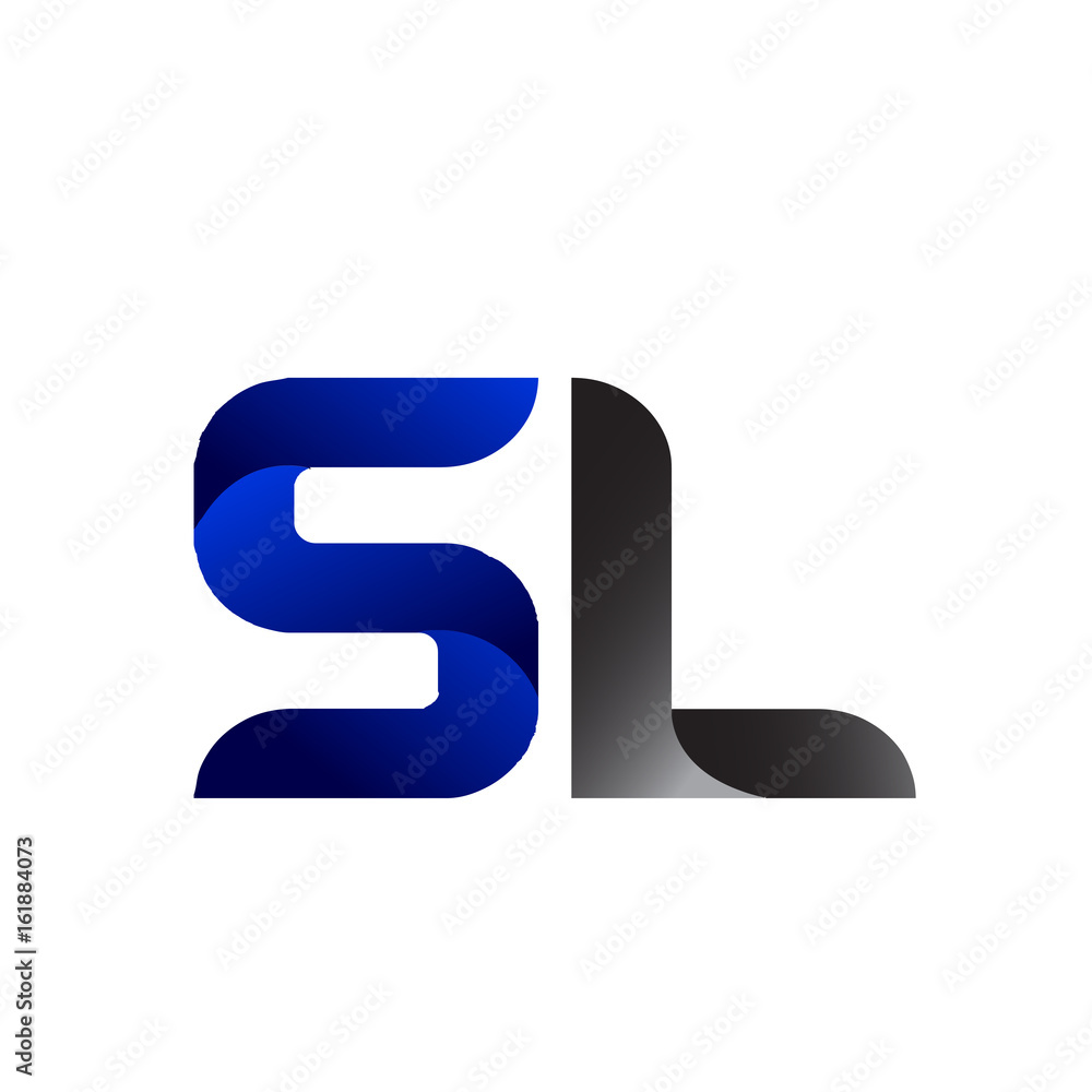 Modern Simple Initial Logo Vector Blue Grey sl Modern Simple Initial Logo Vector Blue Grey sl