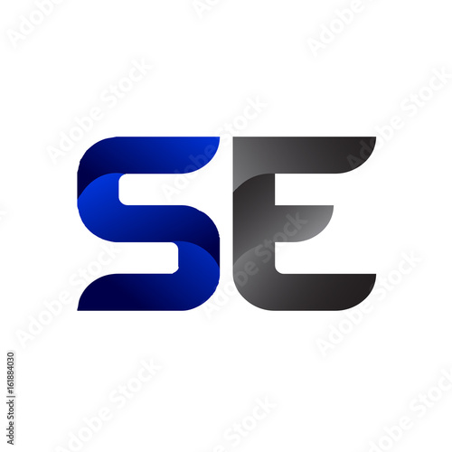 Modern Simple Initial Logo Vector Blue Grey se