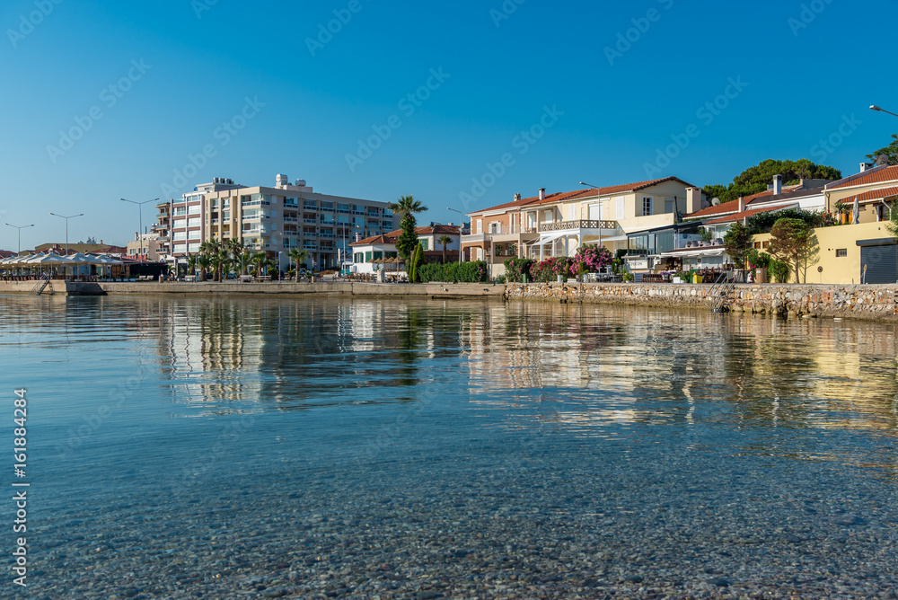 Cesme, Turkey -  Ilica Beach view in June. Ilica Beach is popular tourist destination in Turkey.