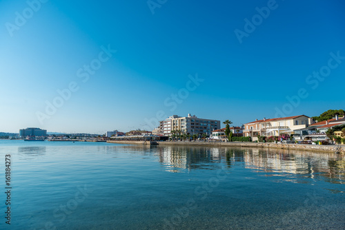 Cesme, Turkey - Ilica Beach view in June. Ilica Beach is popular tourist destination in Turkey.