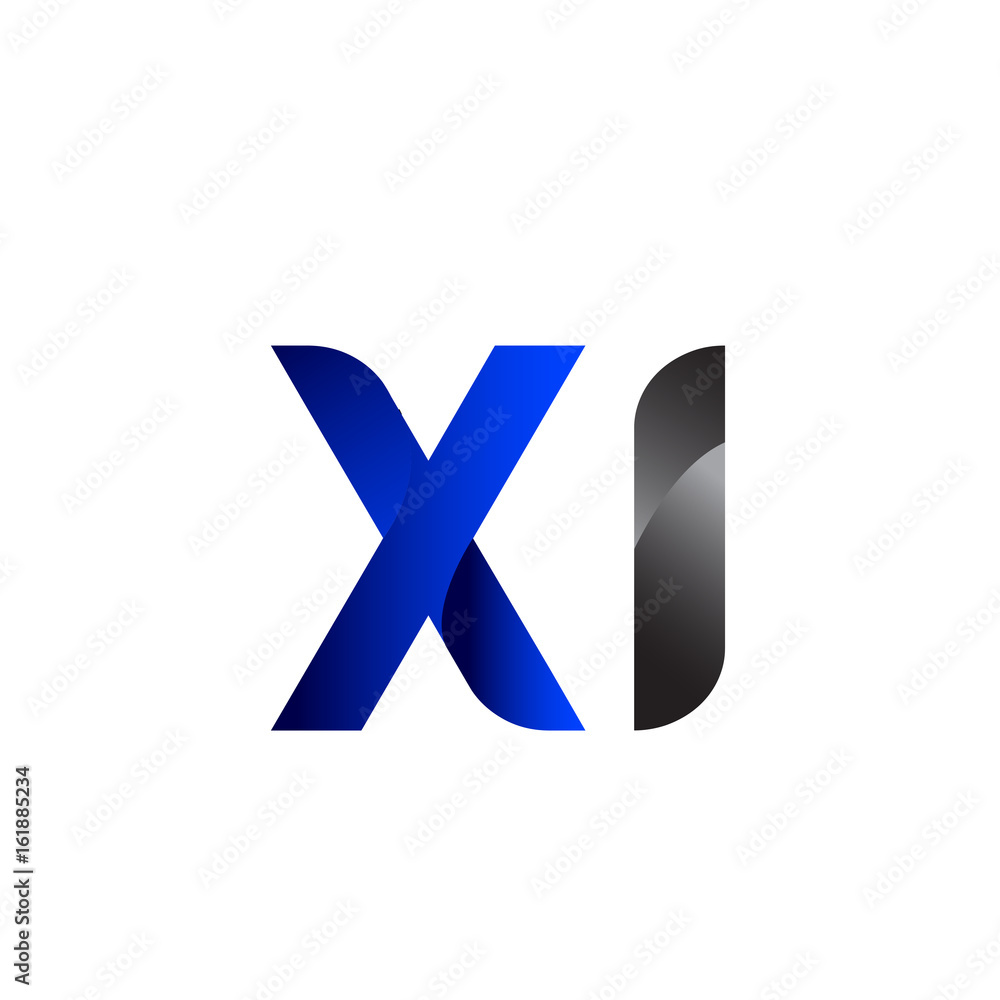 Modern Simple Initial Logo Vector Blue Grey xi Modern Simple Initial Logo Vector Blue Grey xi