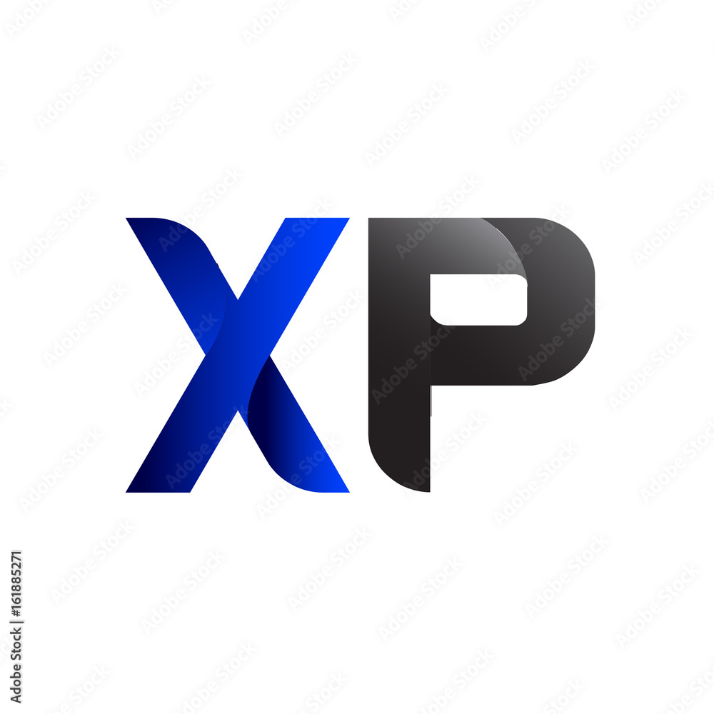 Obraz premium Modern Simple Initial Logo Vector Blue Grey xp