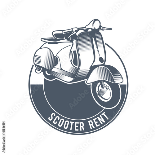 vector vintage label for bike or scooter club