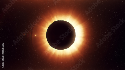 A beautiful solar eclipse, a realistic illustration