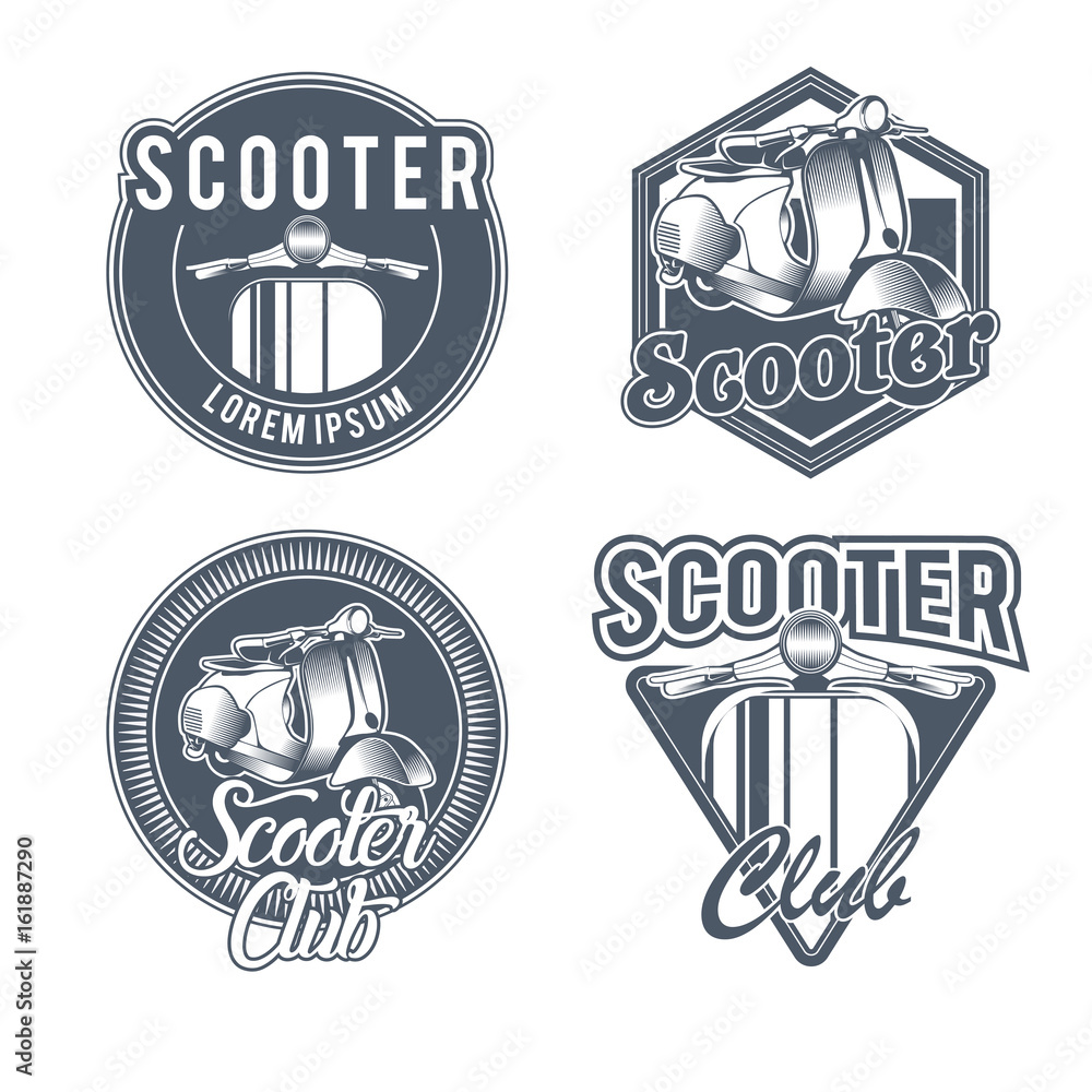 Obraz premium vector vintage label for bike or scooter club