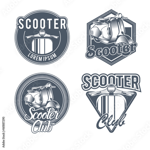 vector vintage label for bike or scooter club