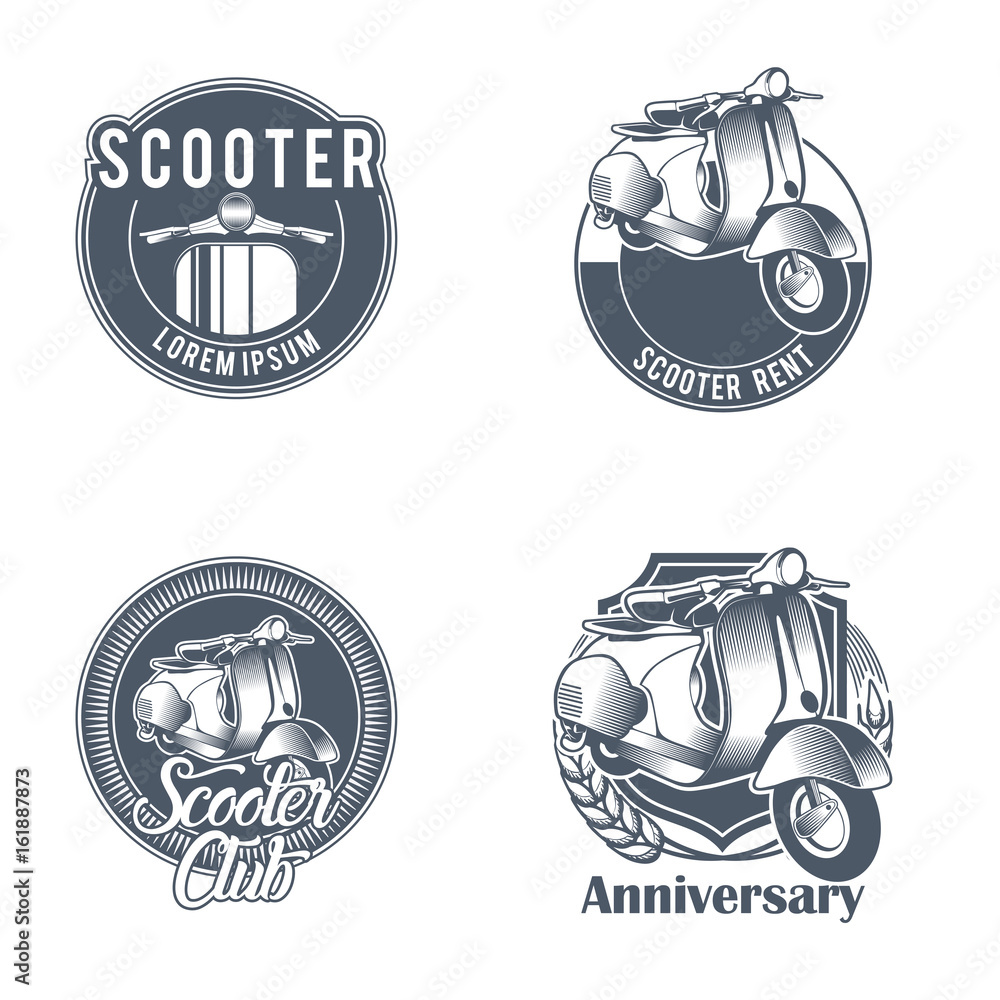vector vintage label for bike or scooter club Stock Vector | Adobe Stock