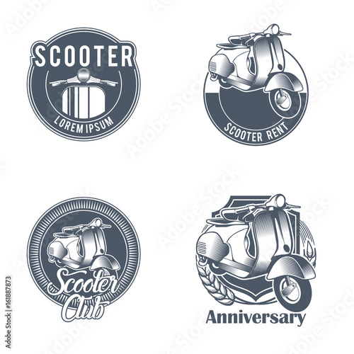 vector vintage label for bike or scooter club