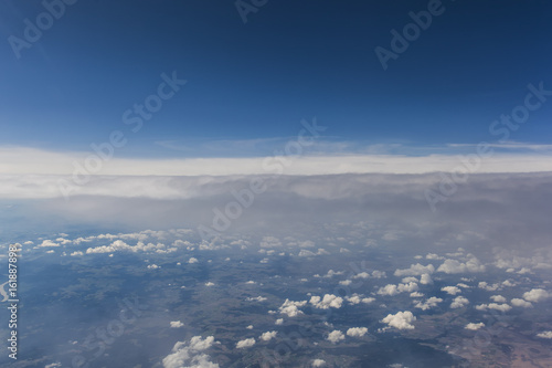 clouds from airplane window 