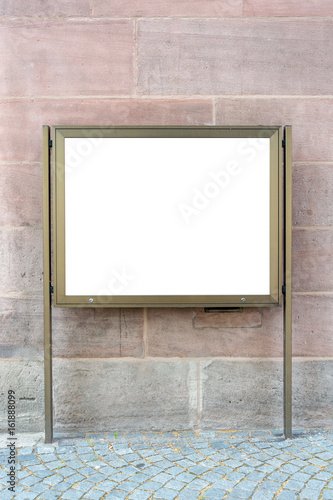 Blank ad space sign isolated in the street