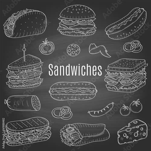 Sandwich set, vector sketch illustration