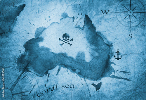 pirate treasure island nautical map