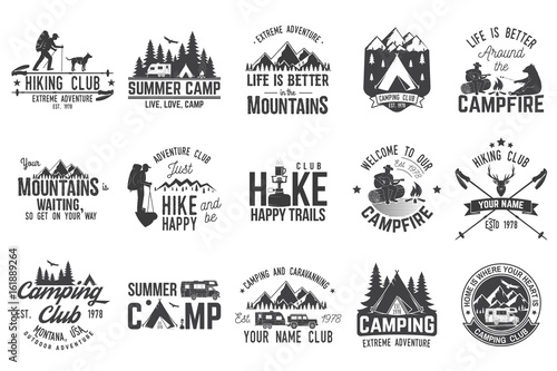 Set of extreme adventure badges. Concept for shirt or logo, print, stamp or tee. photo