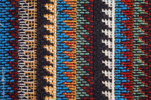 Fototapeta Texture of  fabric with  traditional Mexican pattern