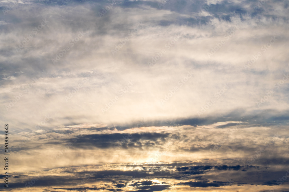 Obraz premium Sunset bright sky with clouds.