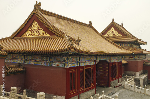 Roof architecture of minor buildings in the Forbidden City, Beijing, China