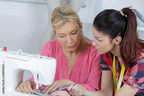 young woman in a sewing workshop