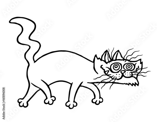 Sinister cat. Vector illustration.
