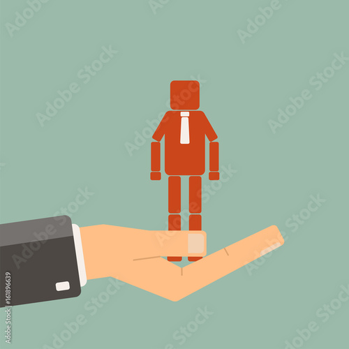 Businessman choosing a worker. Recruitment agency.