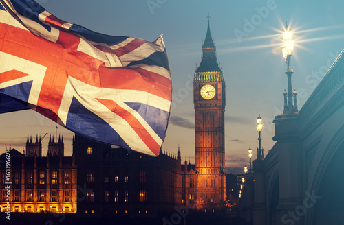 UK flag and Big Ben