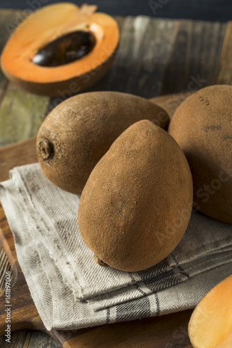 Raw Organic Brown Mamey Fruit photo