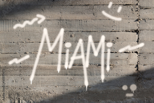 Miami Word Graffiti Painted on Wall