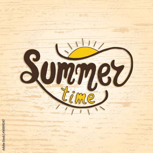 Summer time. Unique lettering poster. Vector art. Trendy handwritten summer illustration.