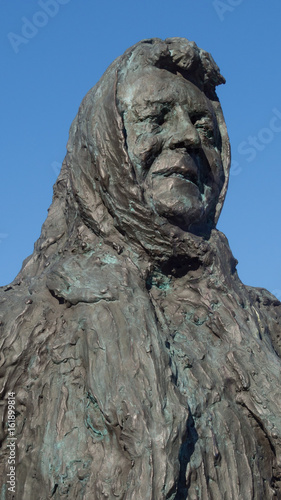 Kristiansund, Norway. Public sculpture detail, fisher woman.
