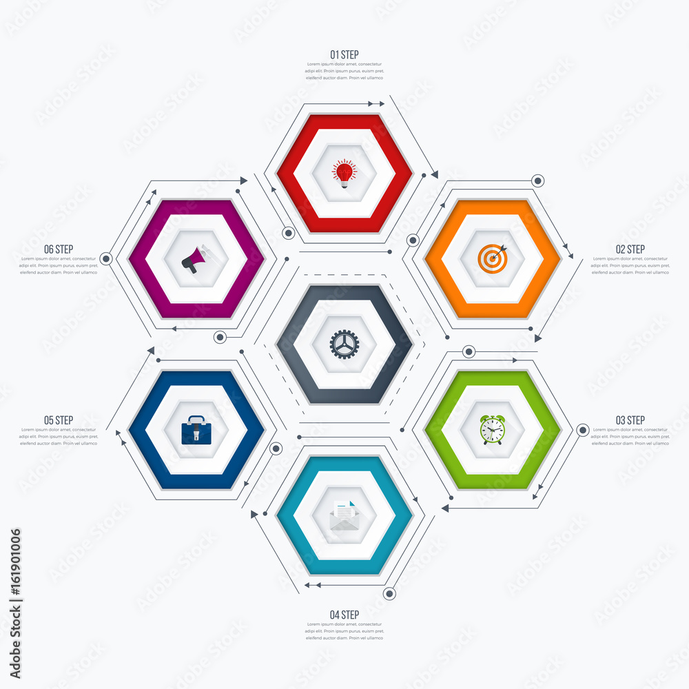 Vector illustration infographics six options Vector illustration infographics six options