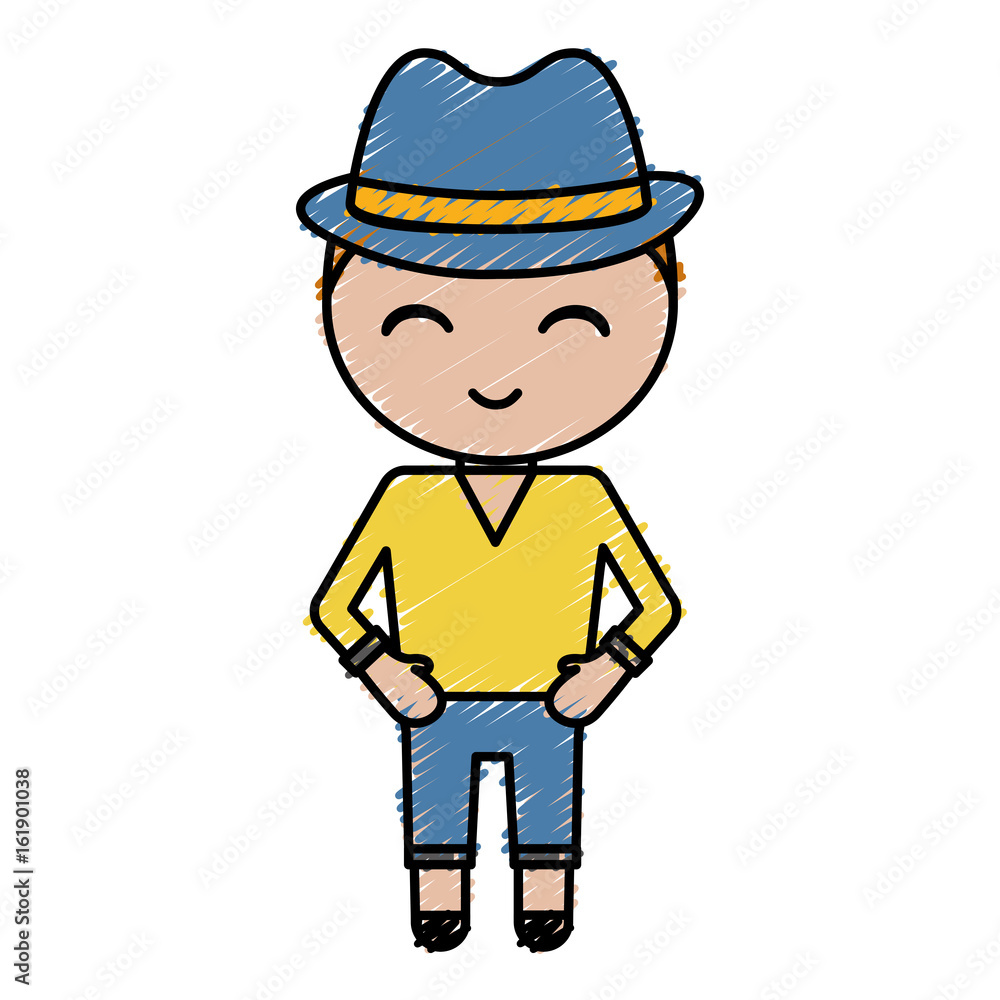 man with hat icon over white background vector illustration man with hat icon over white background vector illustration