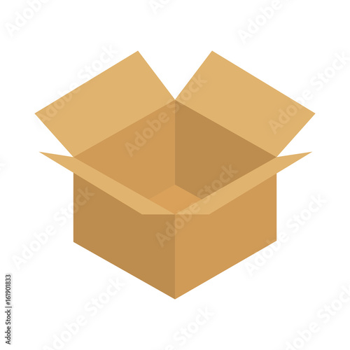 opened carton box icon over white background colorful design vector illustration